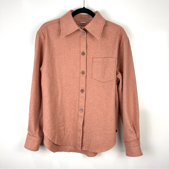 Acne Studios Wool Cashmere Flannel Shirt Jacket Oversized Women's Size 36 Small - Picture 1 of 9